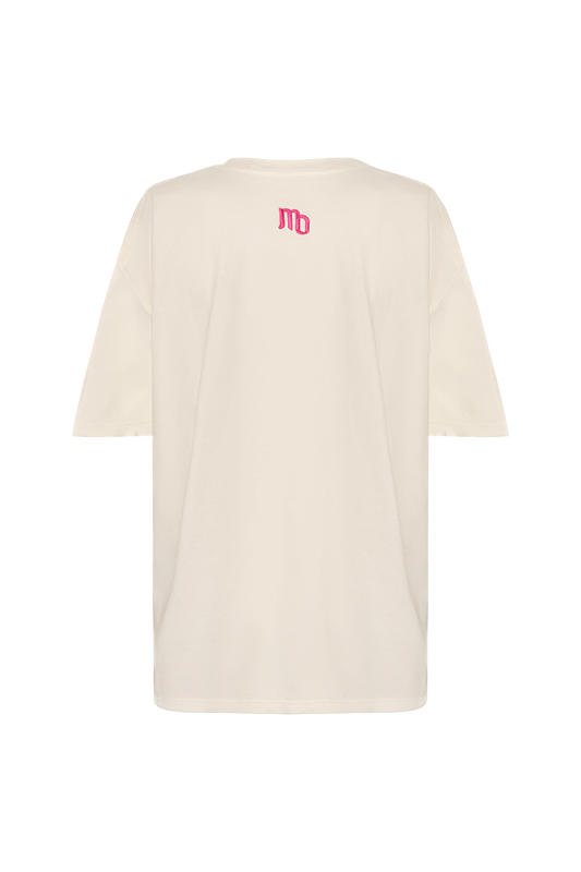 CAMISETA IVORY SOMBRERO FUCSIA