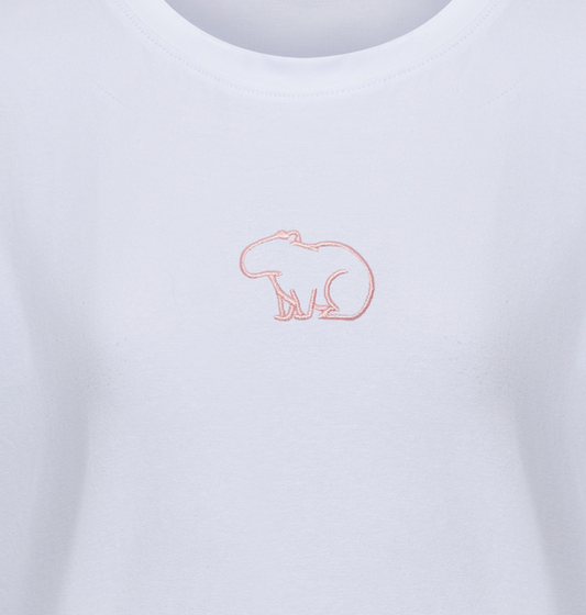 CAMISETA BLANCA CHIGÜI ROSA