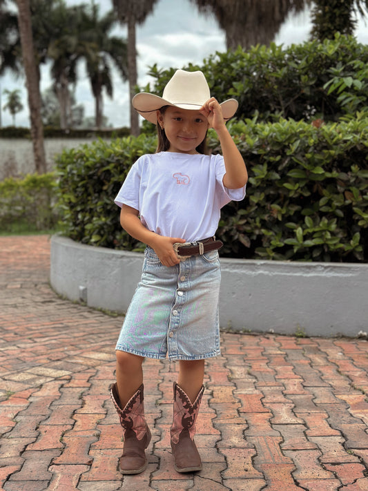 KIDS- CAMISETA BLANCA CHIGÜI ROSA