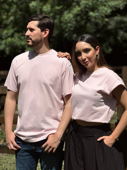 CAMISETA ROSADA CHIGUIRO BLANCO