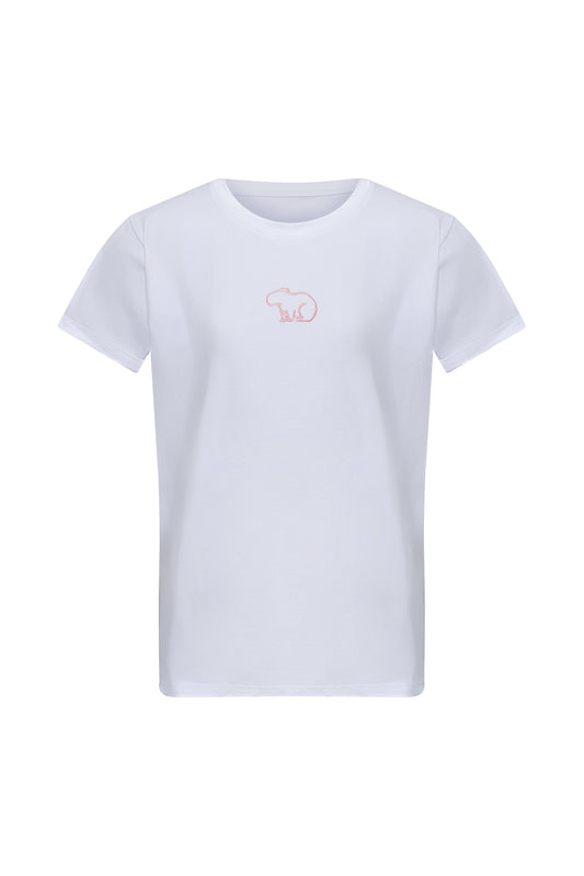 CAMISETA BLANCA CHIGÜI ROSA