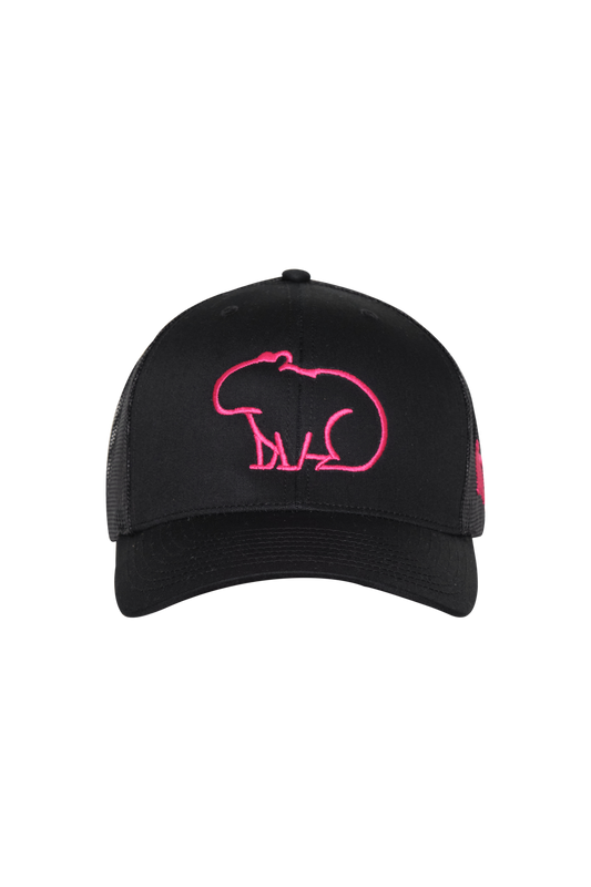 GORRA NEGRA CHIGÜIRO FUCSIA